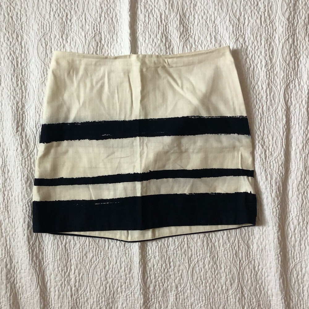 Navy and white stripped J Crew skirt
